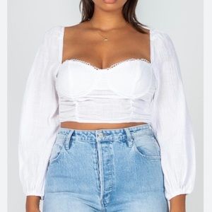Princess Polly White Bustier Blouse Sz 4